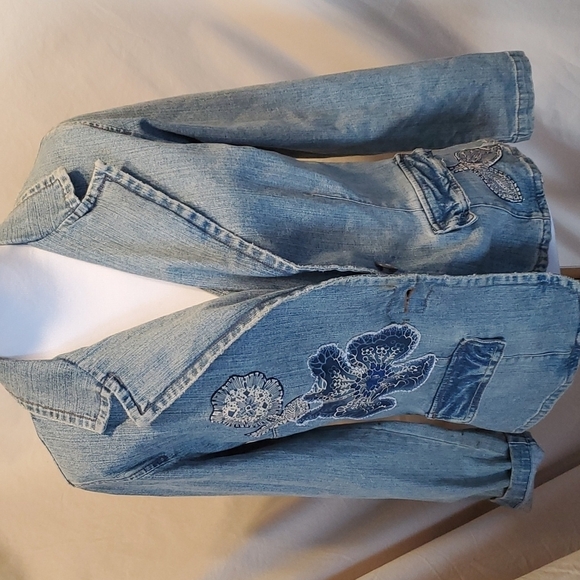 Department of Peace Denim Blazer SZ LG - Picture 1 of 8